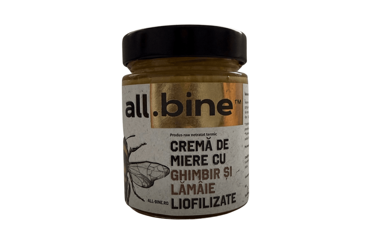 Crema de Miere cu Ghimbir si Lamaie Liofilizate 300g - Camara Copilariei