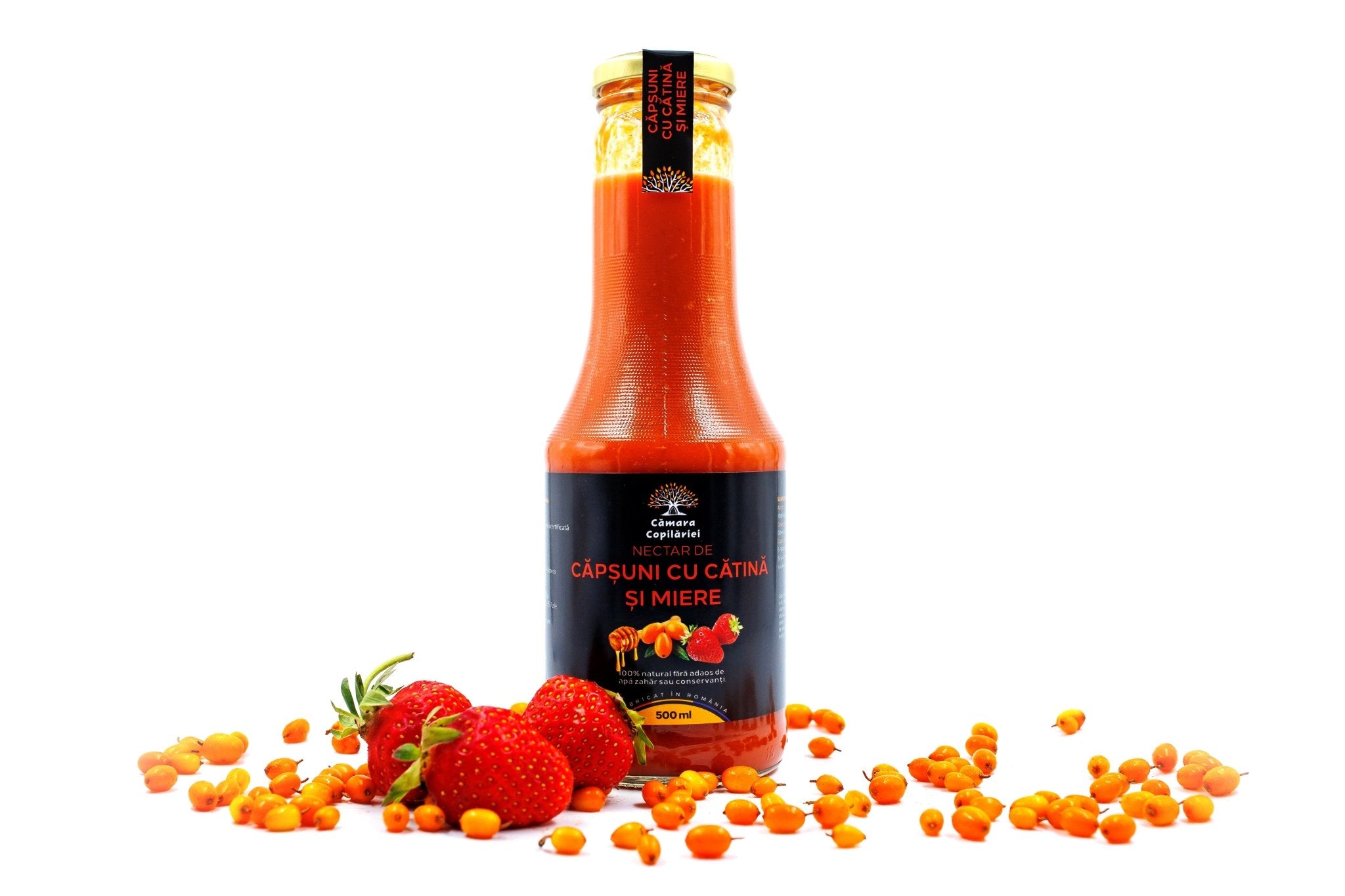 Nectar de Căpșuni cu Cătină și Miere - 500ml - Camara Copilariei