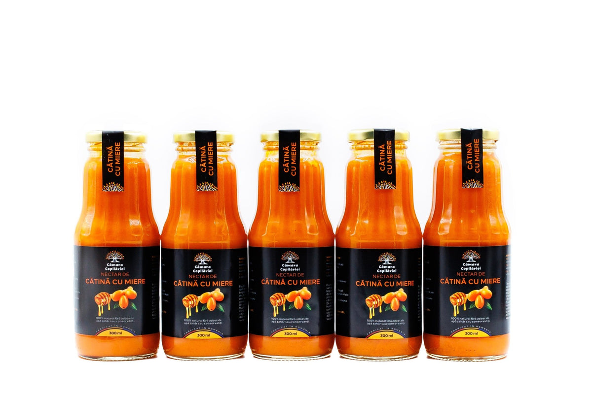 Nectar de Cătină cu Miere - 5 sticle x 300ml - Camara Copilariei